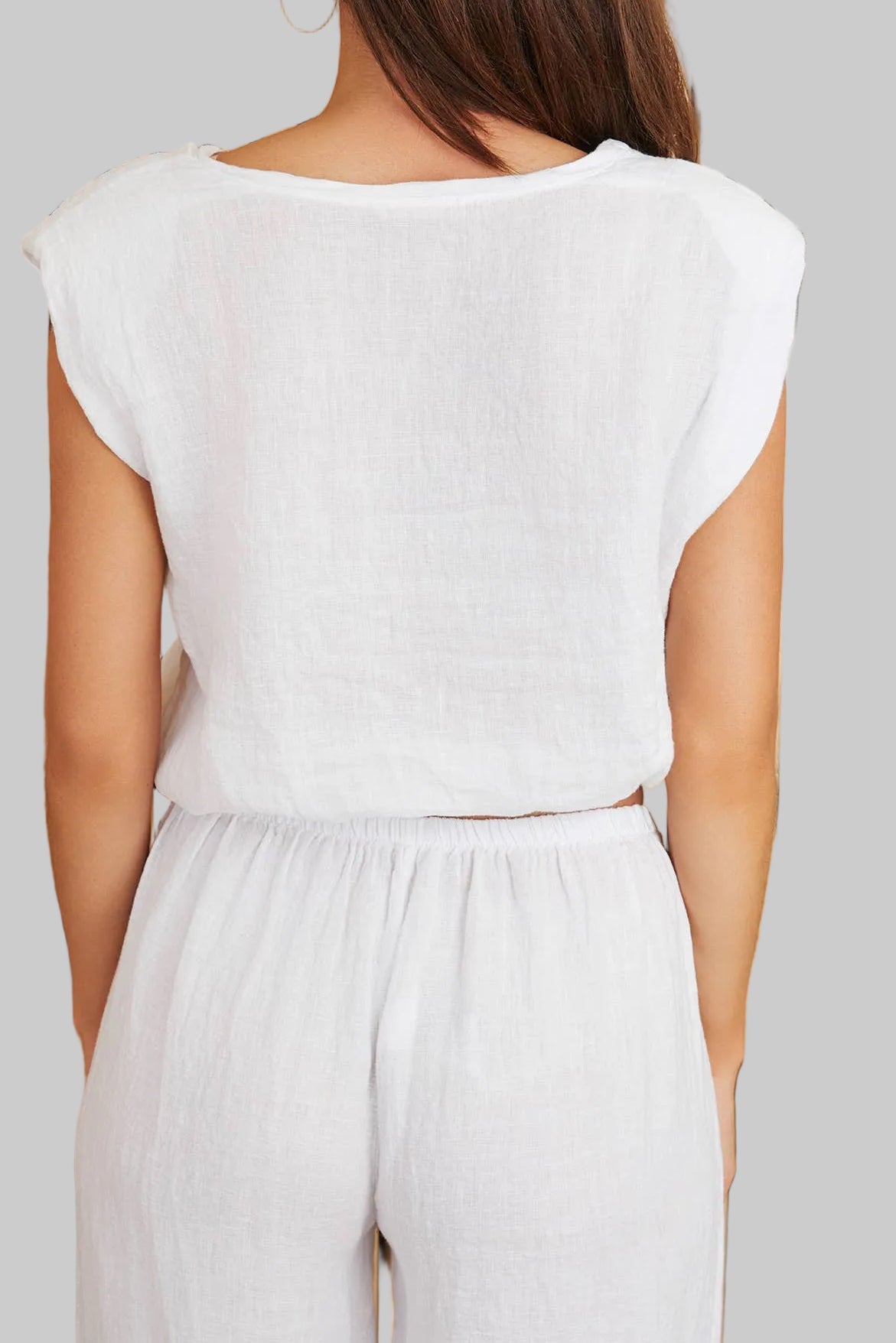 Linen Cropped Top