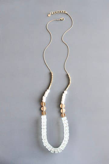 Glass and brass necklace