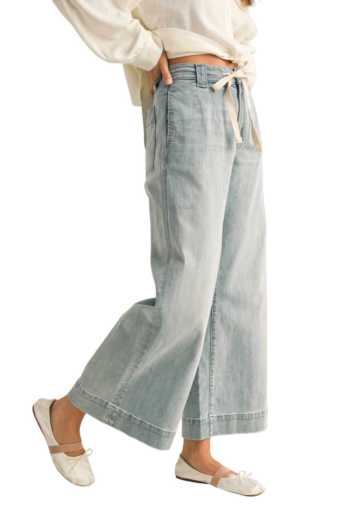 WASHED DENIM PANTS