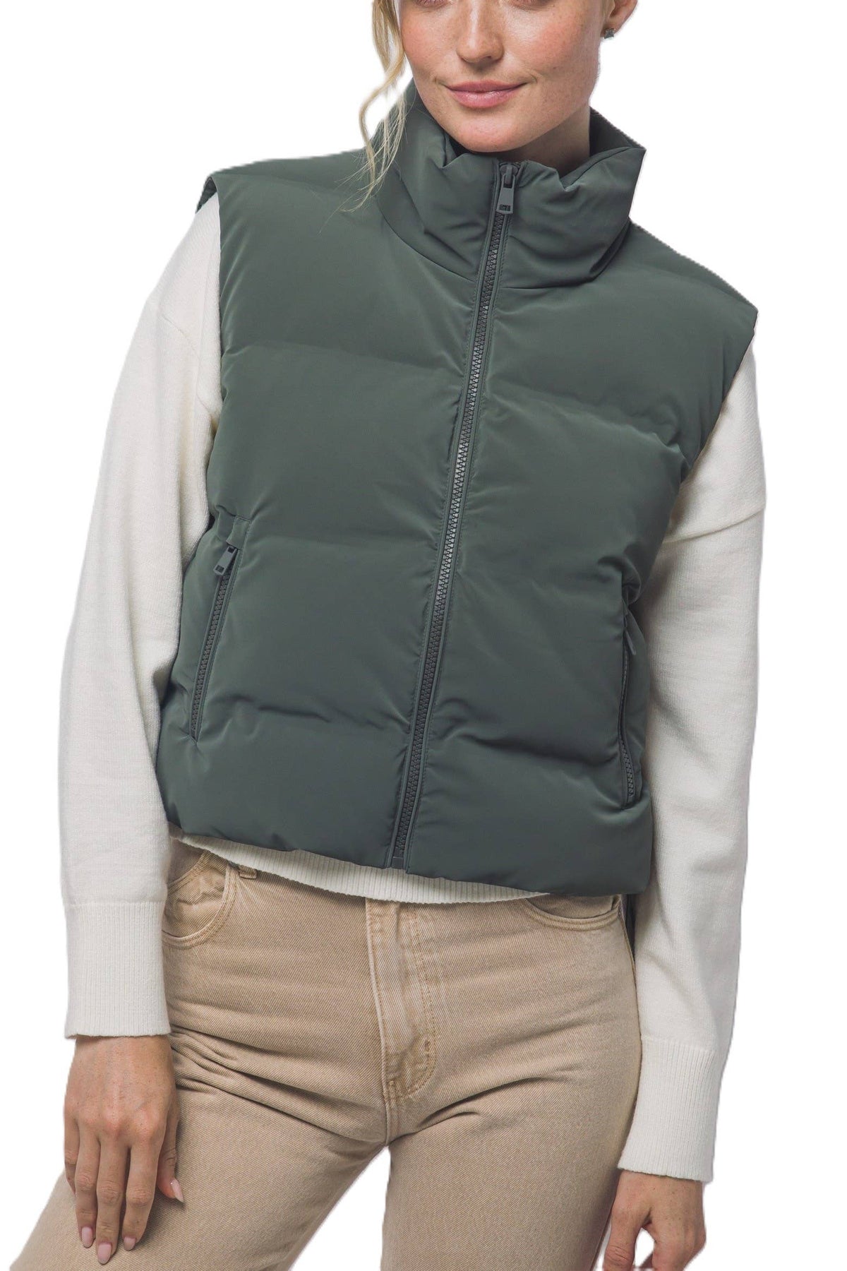 Cropped Puffer Vest