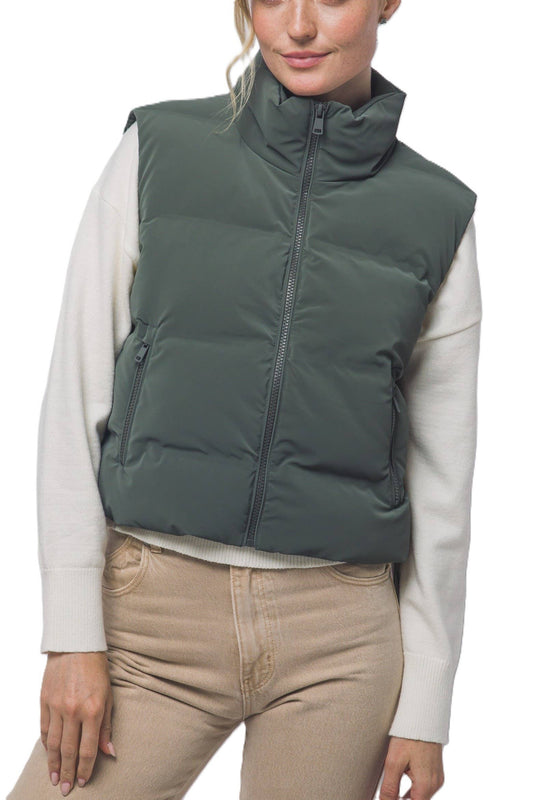 Cropped Puffer Vest