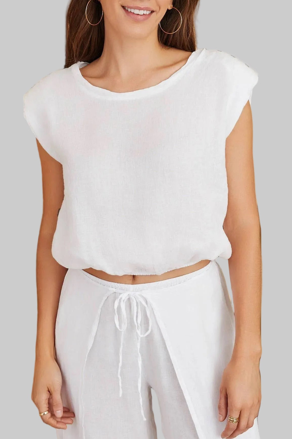 Linen Cropped Top