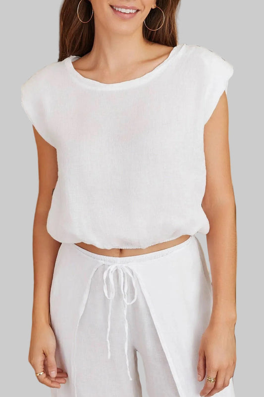 Linen Cropped Top