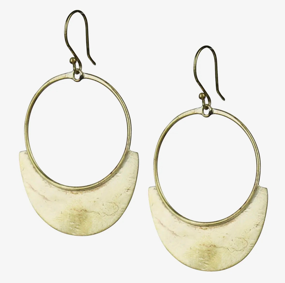 Rimmed Brass Earring