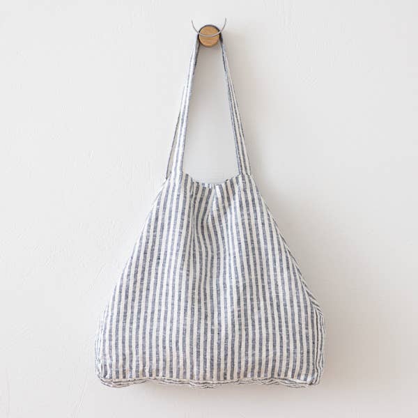 Linen Beach Bag - Indigo Brittany