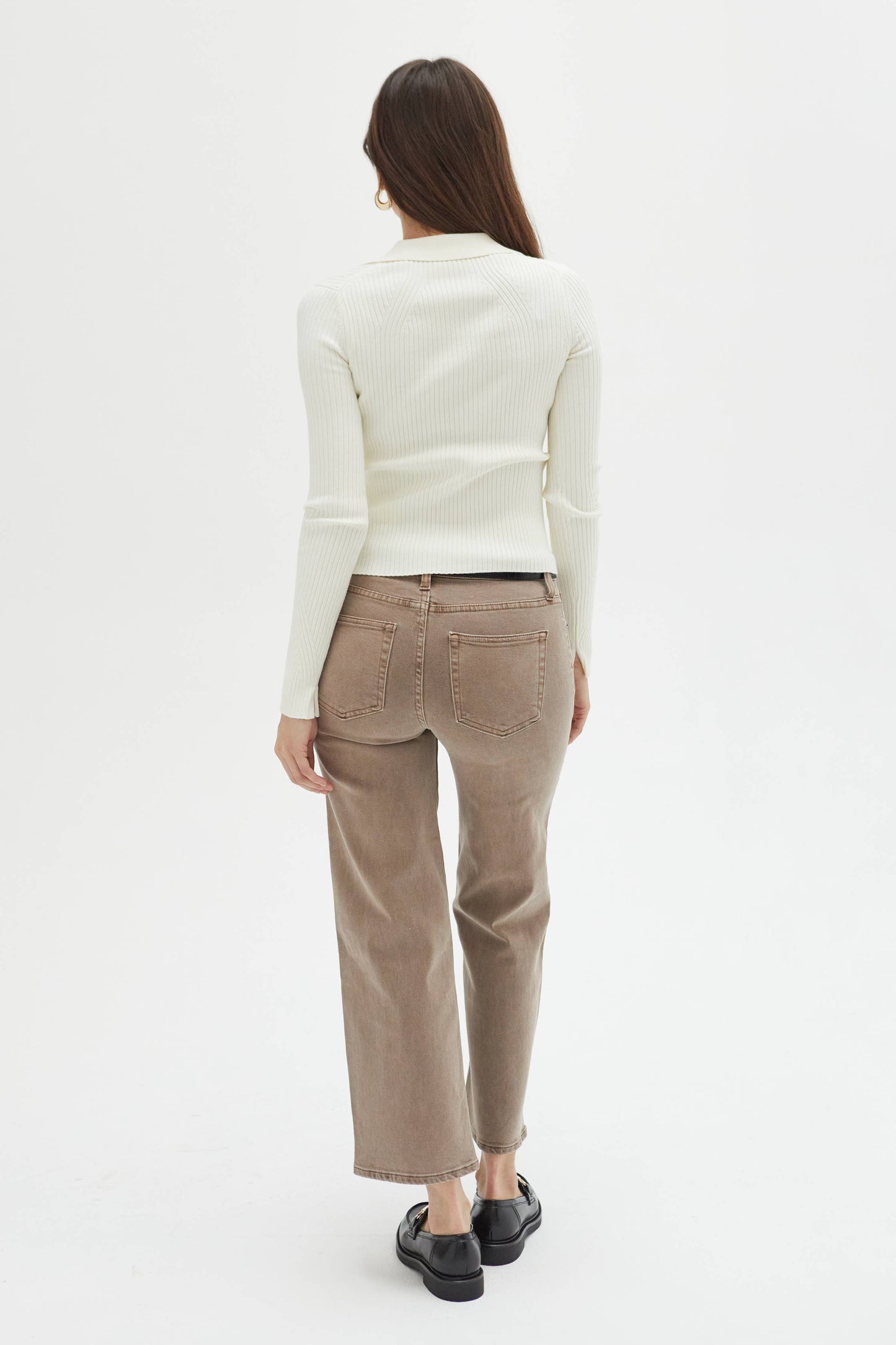 Addington Ankle Crop Mid Rise Jean, Brown Overdye