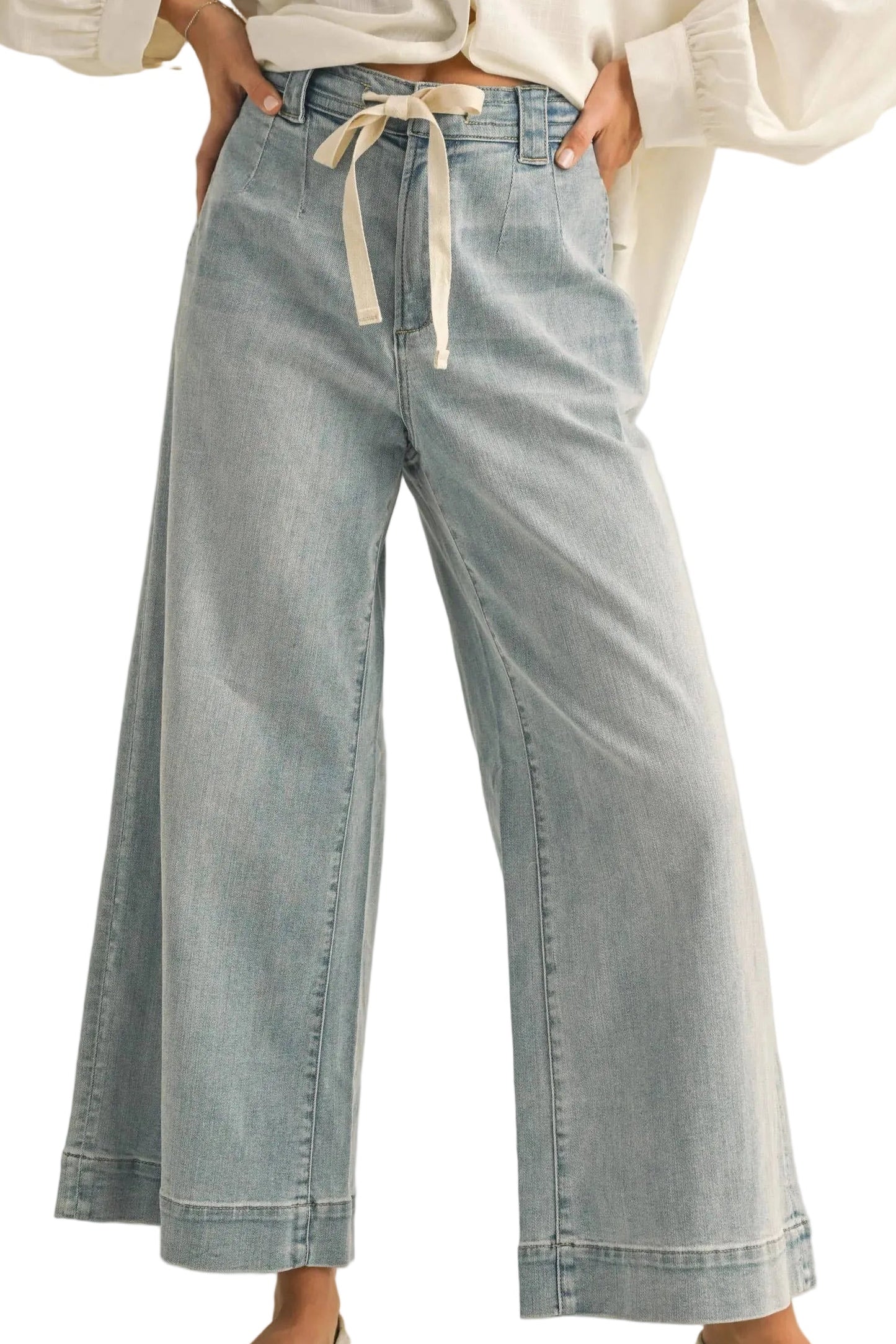 WASHED DENIM PANTS