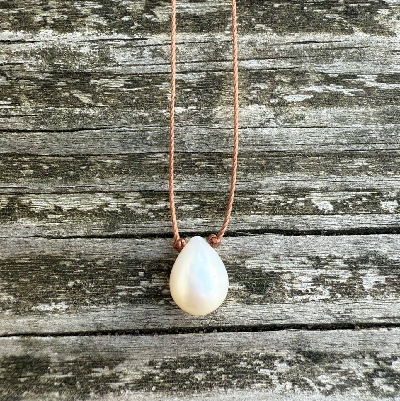White Freshwater Pearl Teardrop Necklace