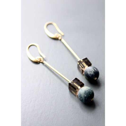 Jasper And Glass Earrings